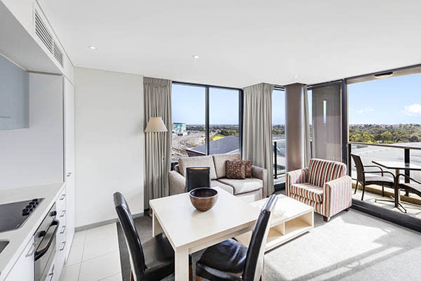 Oaks Horizons 2 Bedroom North Terrace Living Room View