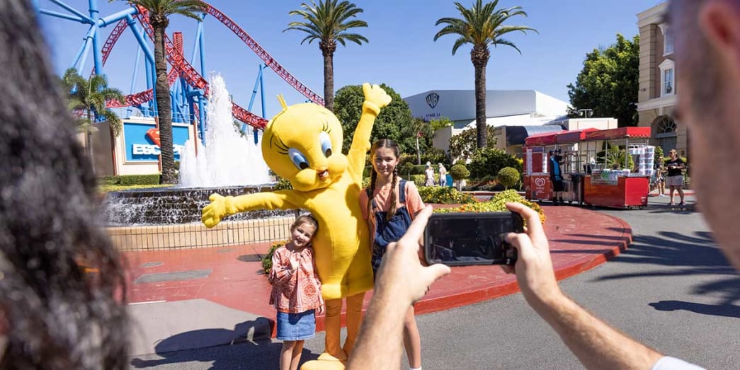 A mascot welcoming the kids at the Dreamworld, one of the greatest theme parks in the world