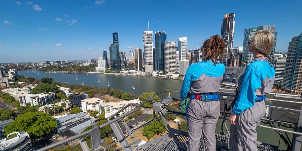 The sky-high Story Bridge Adventure Climb. With stunning 360-degree vista of the city, Brisbane River, surrounding mountains and Moreton Bay islands.