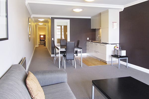 big 2 bedroom holiday accommodation with free Wi-Fi access, a comfortable couch and Sky TV at Oaks Shores hotel in Queenstown, New Zealand