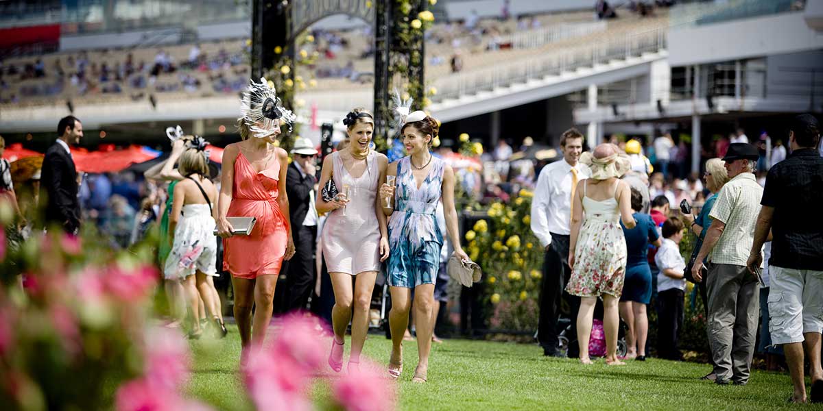 People enjoy the Spring Racing Carnival in Melbourne Australia