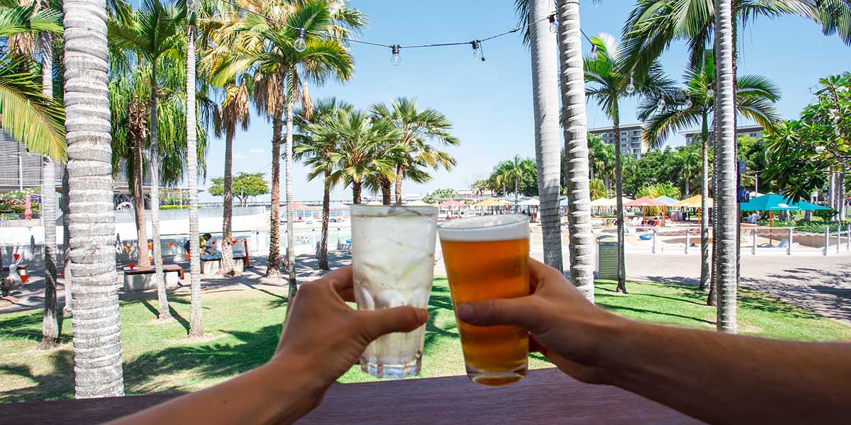 Enjoying drinks at Darwin Waterfront Northern Territory Australia