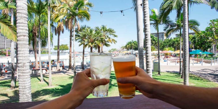Enjoying drinks at Darwin Waterfront Northern Territory Australia