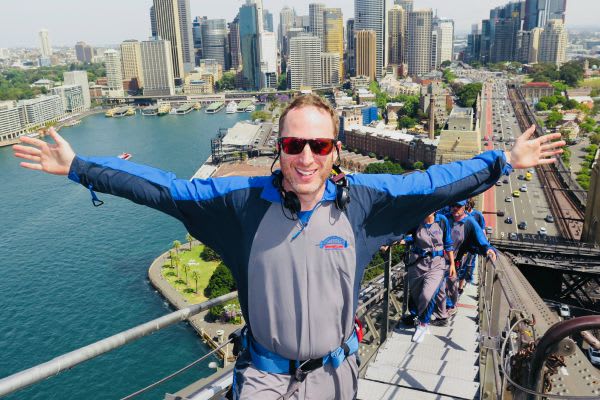 Photo of Robin Esrock doing Sydney Bridge Climb near Oaks Hotels