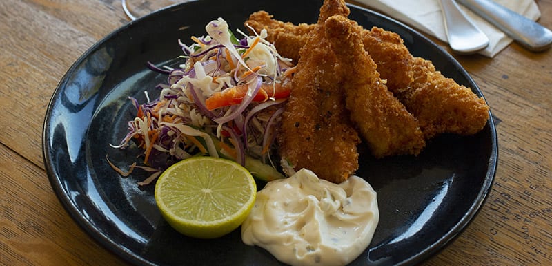 Bistro deep fried fish at Bistro and Bar Restaurant Oaks Cypress Lakes Resort