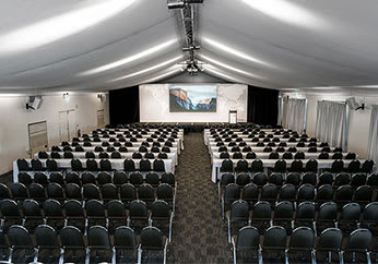 conference room for hire in hunter valley set up for event with catering projector microphone and whiteboards indoors