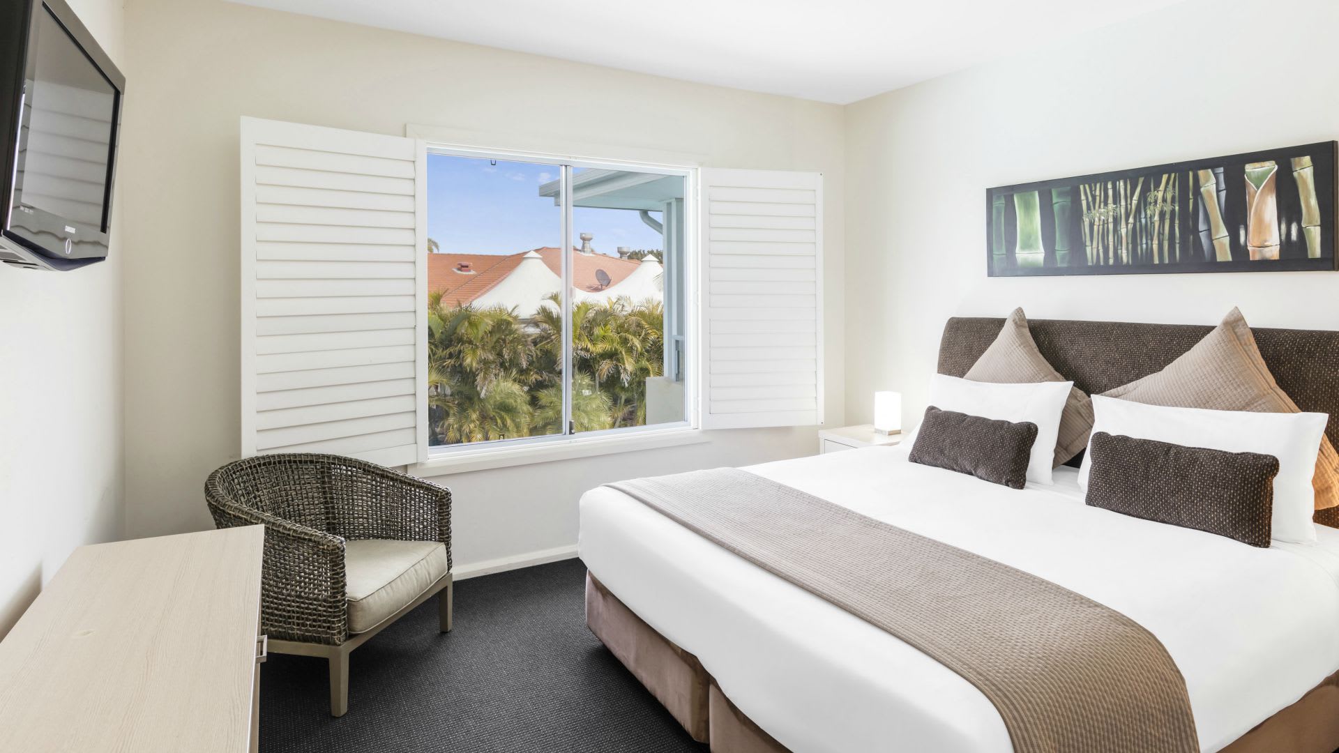 Bedroom with view at Oaks Pacific Blue Resort