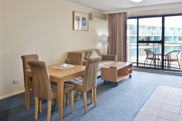 spacious living room at oaks waterfront hotel at the Entrance NSW