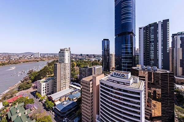 Brisbane River and City View at Oaks Brisbane Felix Suites 1 Bed Apartment 