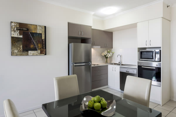 1 bedroom apartment living room at Oaks Aspire hotel on West Street Ipswich QLD
