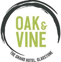 oak and vine restaurant logo at oaks grand gladstone 