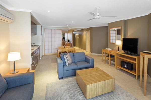 Oaks Resort Spa Hervey Bay 3 Bedroom Pool View Living Room