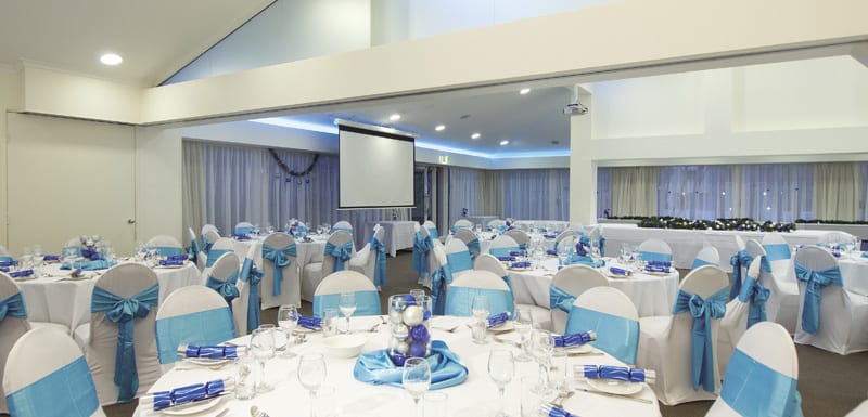 large function room for hire ready for event in Caloundra on Sunshine Coast, Australia