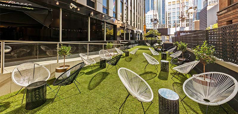 Oaks on Market terrance outdoor event at Melbourne hotel 