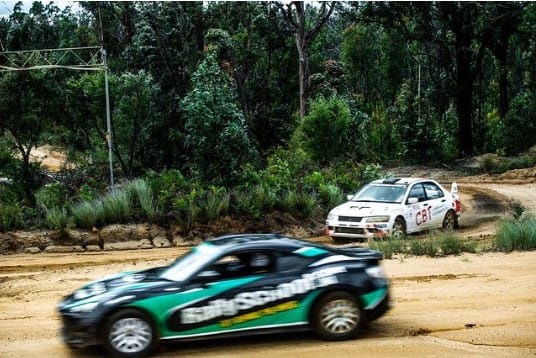 Performance cars taking a spin with rally driving school in Hunter Valley Australia