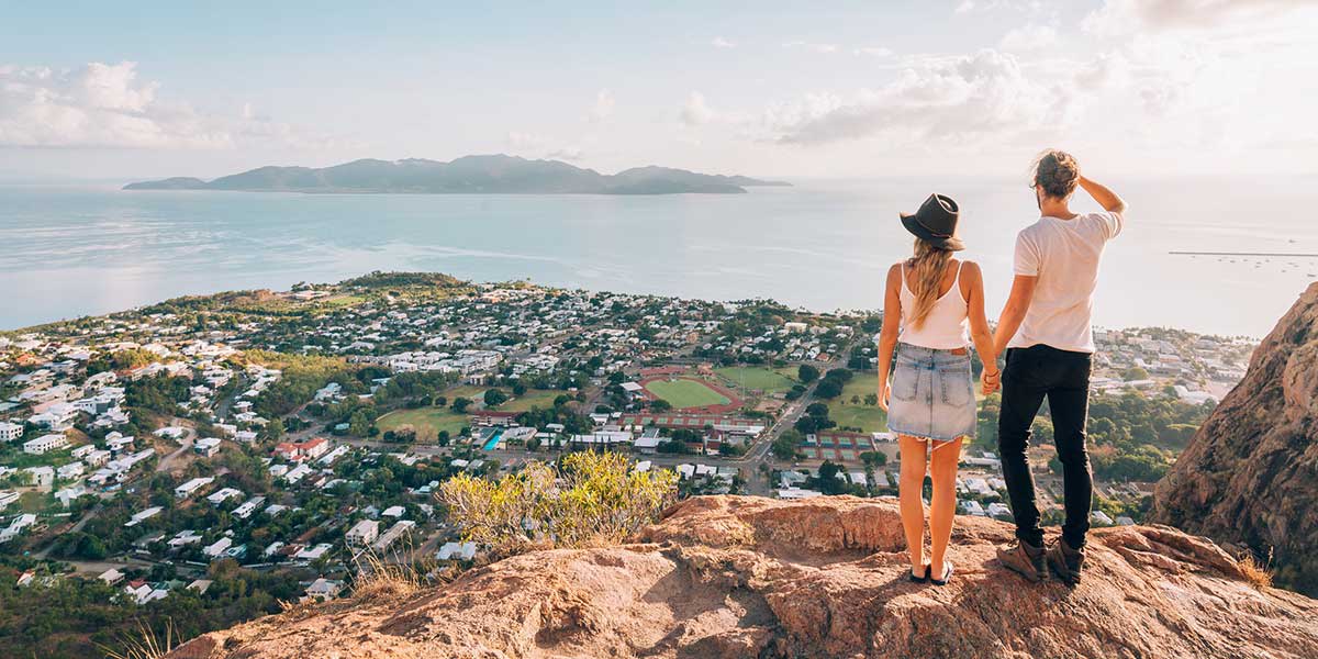 View of Magnetic Island from Castle Hill in Townsville, Queensland