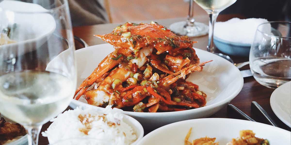Singaporean-style blue swimmer crab by Rick Stein at Bannisters