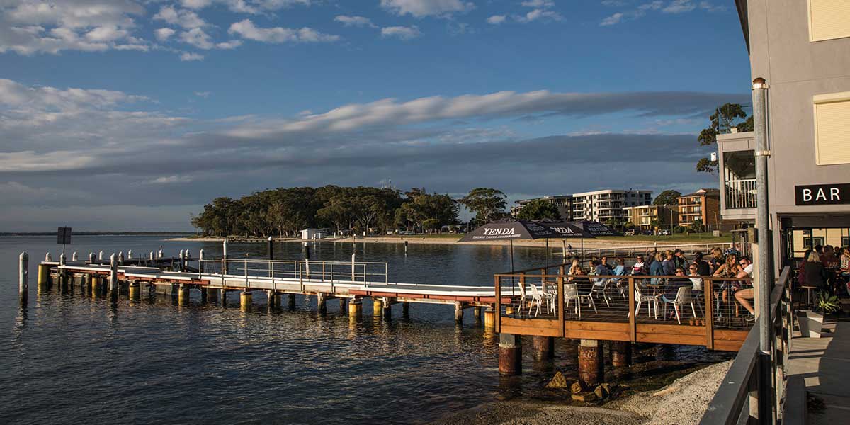 Amazing view outside the Little Beach Boathouse Restaurant at Nelson Bay New South Wales