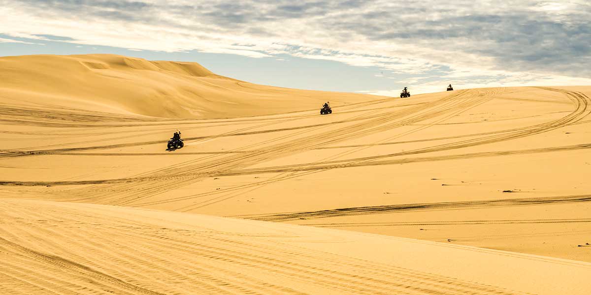 Quad bike riding adventures on the Sand Dunes of Southern Hemisphere