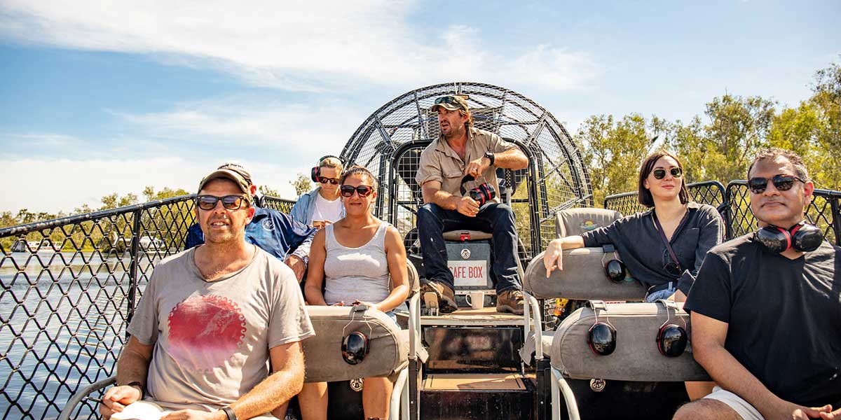 Zipping around the wetlands by Darwin's Airboat tour