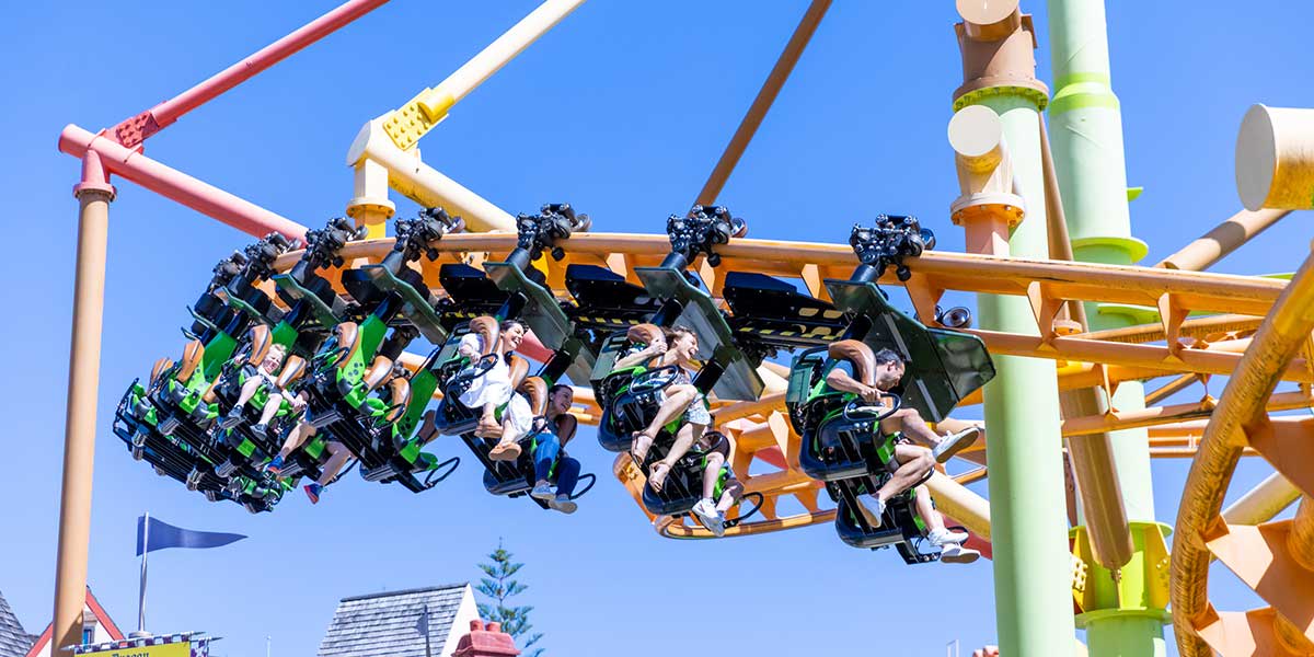 Theme park rides at the Dreamworld Australia
