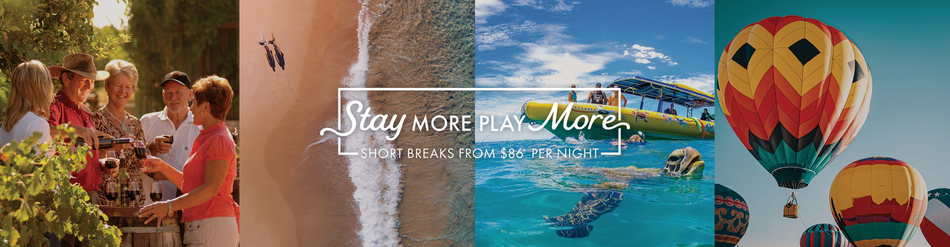 Stay more play more with oaks hotels in queensland and new south wales banner